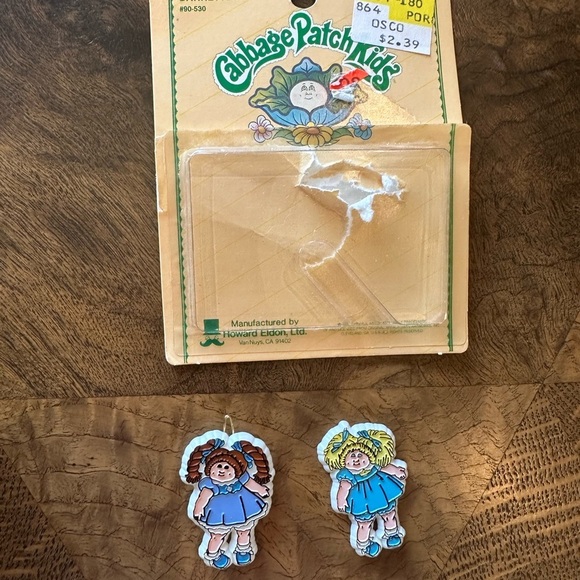 Vintage 1983 Cabbage Patch Kids Pair of Barrettes Blue Dress Hair Clips - Picture 2 of 8